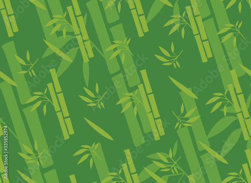 Green Bamboo Seamless Pattern Design.