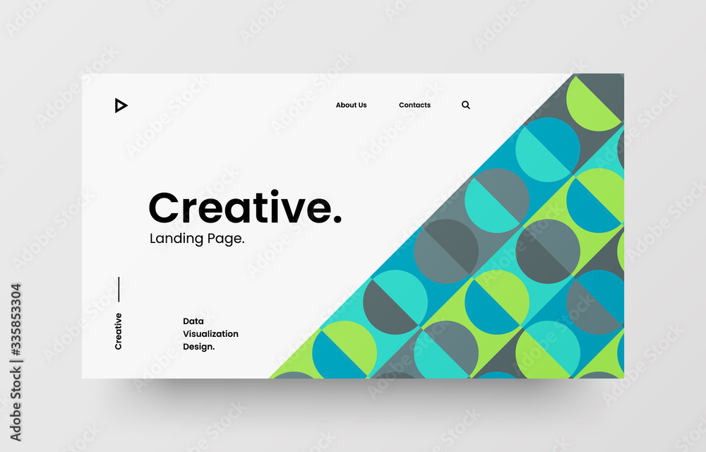 Creative horizontal website screen part for responsive web design project development. Abstract geometric pattern banner layout mock up. Corporate landing page block vector illustration template. Creative horizontal website screen part for responsive web design project development. Abstract geometric pattern banner layout mock up. Corporate landing page block vector illustration template.