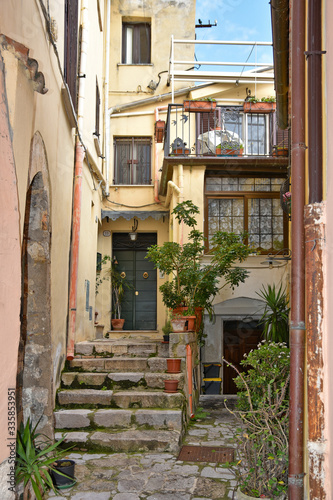 A narrow street in a small village in central Italy 