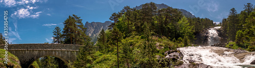 Nice landscape of Pont D´Espagne in the French Pyrenees, Trip to Cauterets, France.