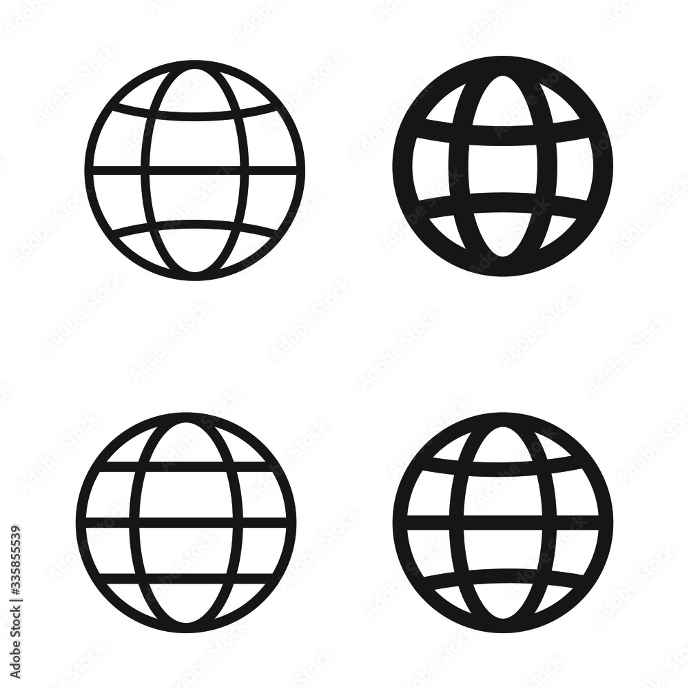 Obraz World Wide Web Icon. Vector Line Logo illustration. Browser symbol.