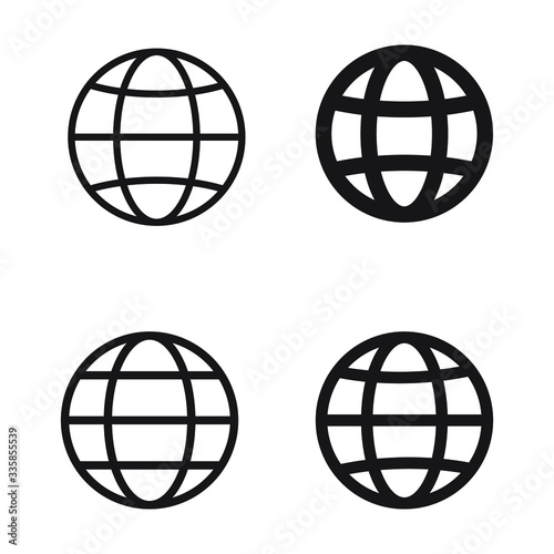 World Wide Web Icon. Vector Line Logo illustration. Browser symbol.
