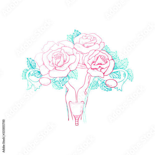 Menstrual cup hygiene product for women color vector illustration