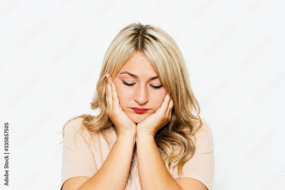 The woman is sad