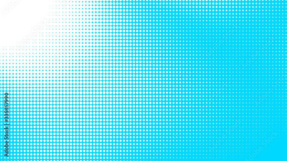 Dots halftone white blue color pattern gradient texture with technology digital background. Dots pop art comics with summer background. Dots halftone white blue color pattern gradient texture with technology digital background. Dots pop art comics with summer background.
