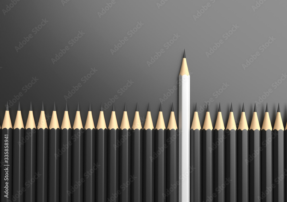 Different, unique and standing out of the crowd
