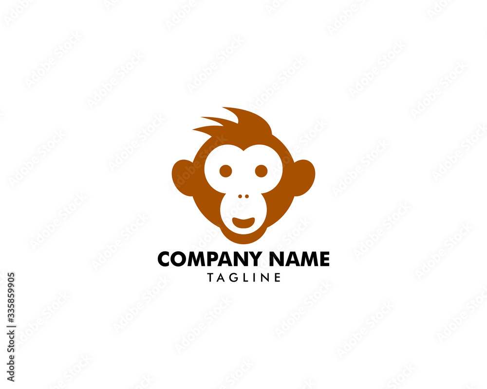 Obraz premium Monkey logo design vector illustration template