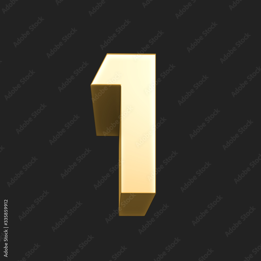 1 one number rendering. Metallic gold 3D number one. 3D Illustration. Rendering. Isolated on black background. 1 one number rendering. Metallic gold 3D number one. 3D Illustration. Rendering. Isolated on black background.