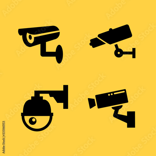 CCTV camera icon vector security video sign. cctv symbol silhouette safety system icon logo