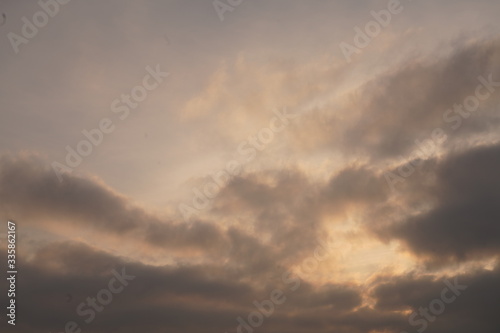 Background of colorful sky concept, Dramatic sunset with twilight color sky and clouds.