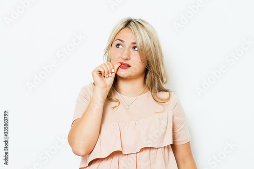 Woman bites his nails