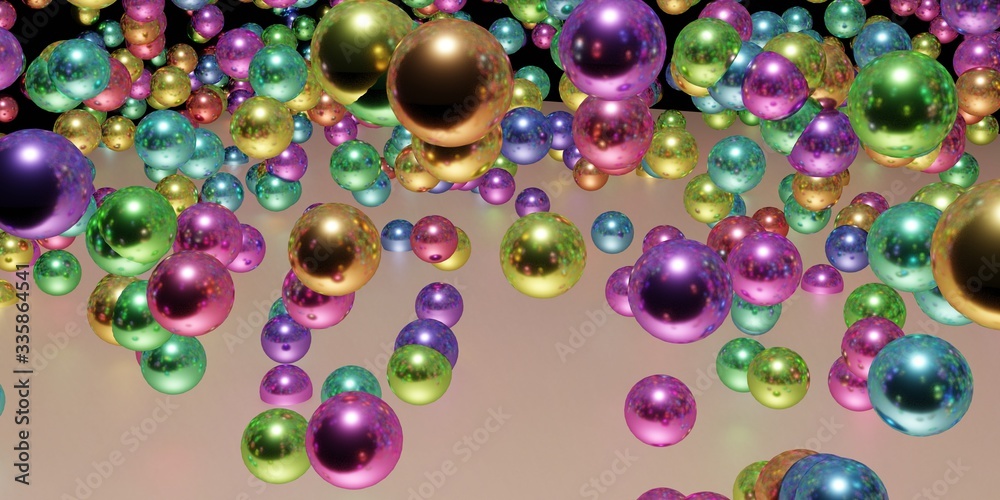 Colorful glossy spheres. 3d illustration.