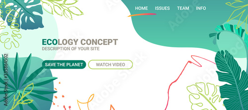 Vector website design save the planet vector illustration