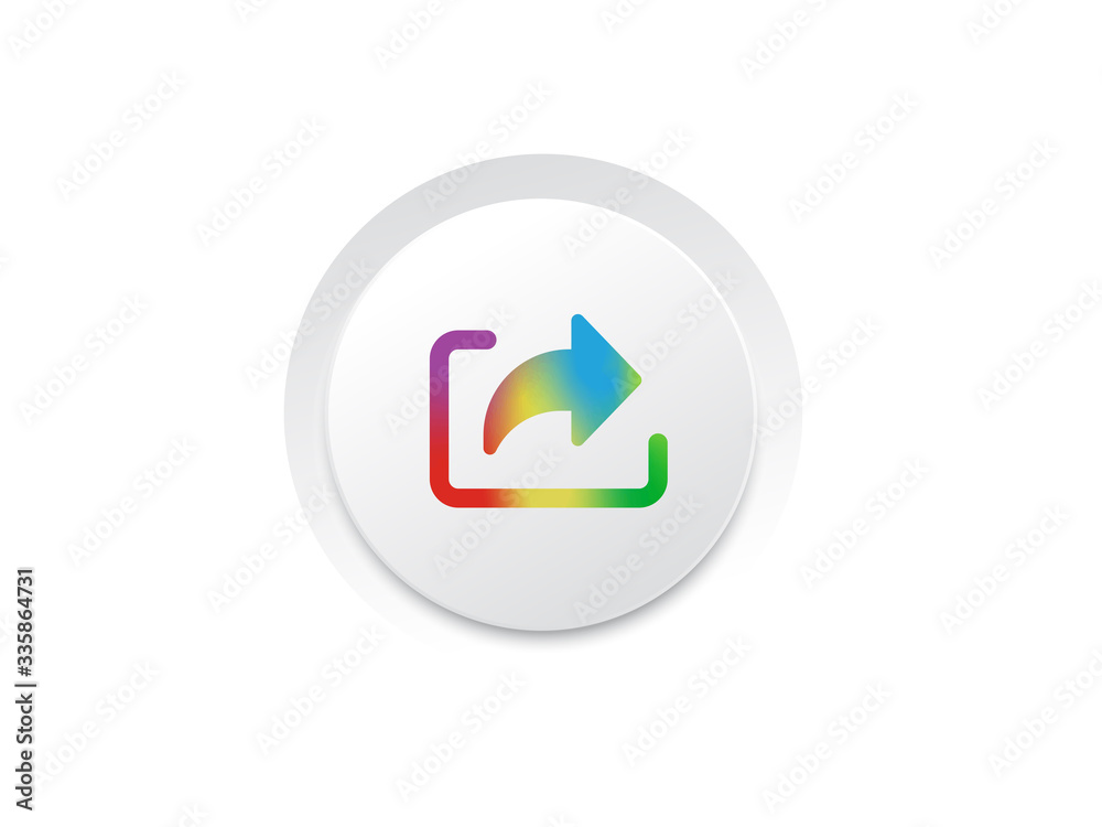 Music player share rainbow gradient icon button Music player share rainbow gradient icon button