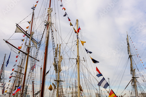 Masts and rigging from a number of Tall Ships