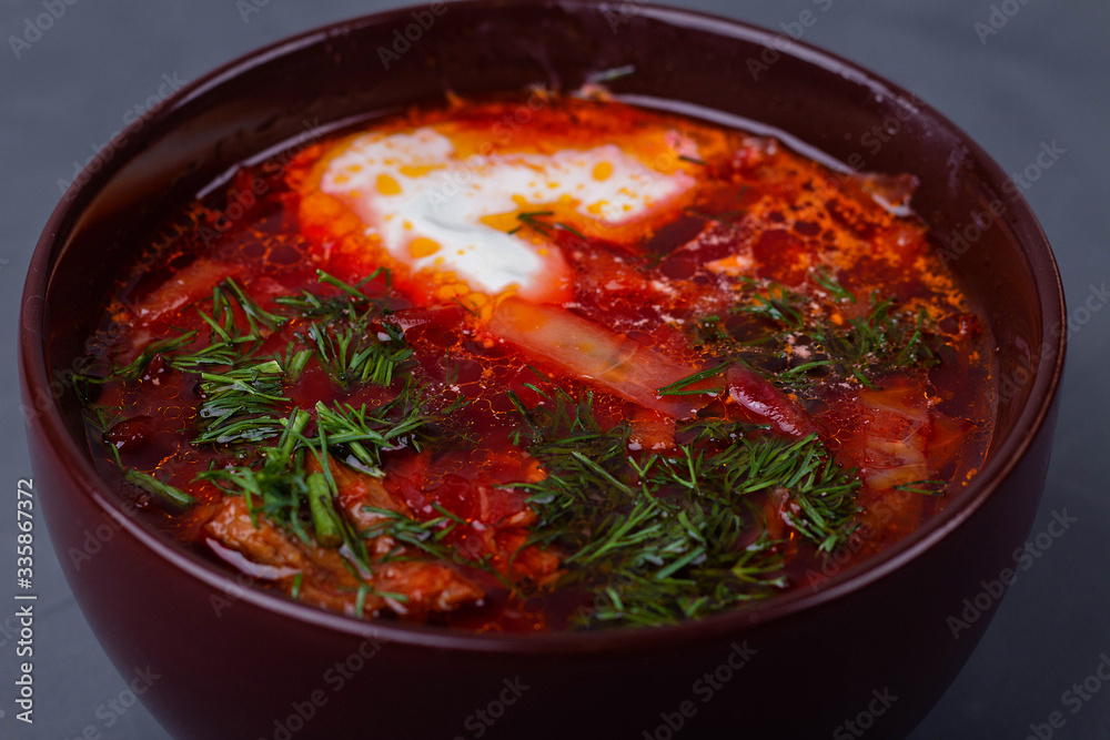 Ukraine borscht with sour cream Ukraine borscht with sour cream