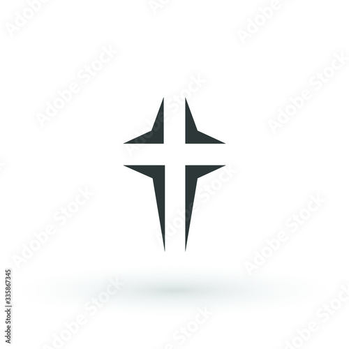 Religion cross icon. design christian cross icon symbol logo Vector