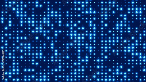 Dot  white blue pattern screen led light gradient texture background. Abstract  technology big data digital background. 3d rendering. © Papapig