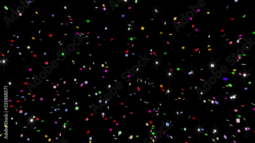 Colorful Confetti Particles Holiday Party 3D illustration background