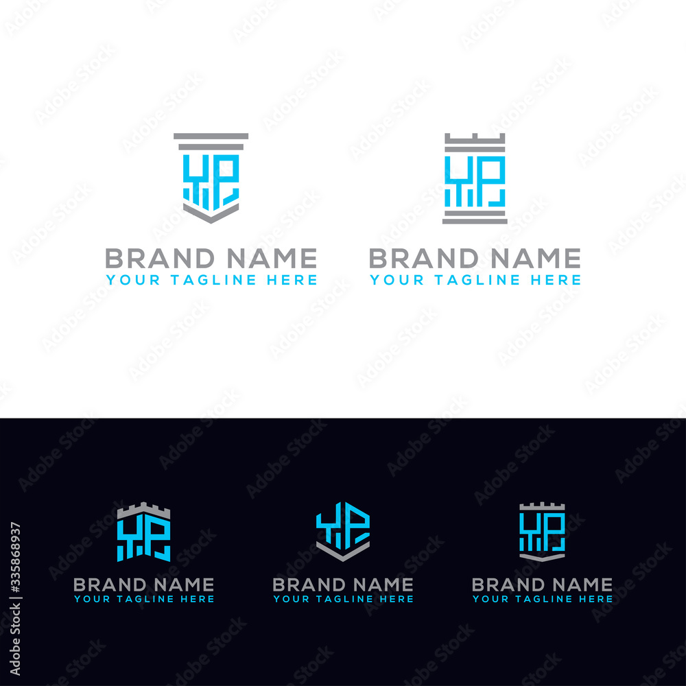 Inspiring logo design Set, for companies from the initial letters of the YP logo icon. -Vectors Inspiring logo design Set, for companies from the initial letters of the YP logo icon. -Vectors