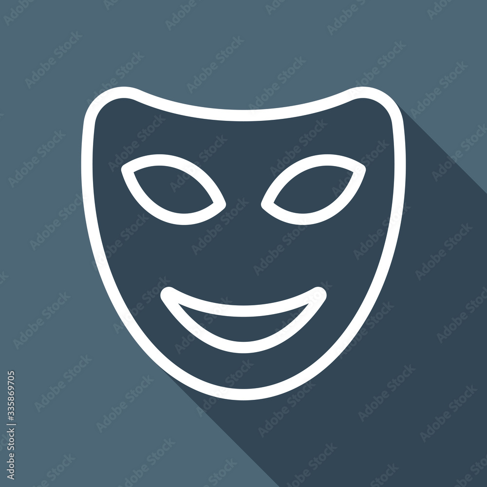 Smile mask of theatre, face with happy emotion, sign of comedy. Smile mask of theatre, face with happy emotion, sign of comedy.