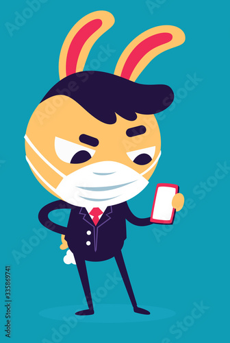 Business Bunny with Mask (ID: 335869741)