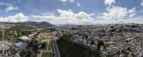 Aerial shot Quito Ecuador, north part of the city