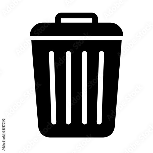 Delete, remove symbol. Garbage bin , dustbin icon , delete symbols for perfect mobile and web UI design. Black Trash can icon isolated on white background. Office trash icon. Vector Illustration.