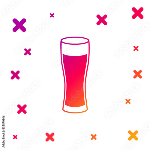 Color Glass of beer icon isolated on white background. Gradient random dynamic shapes. Vector Illustration