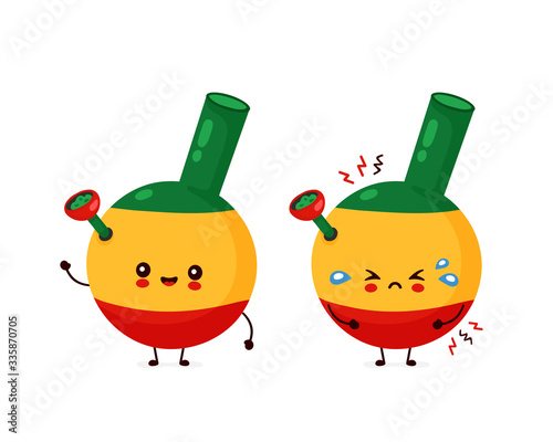 Cute happy smiling and sad cry bong