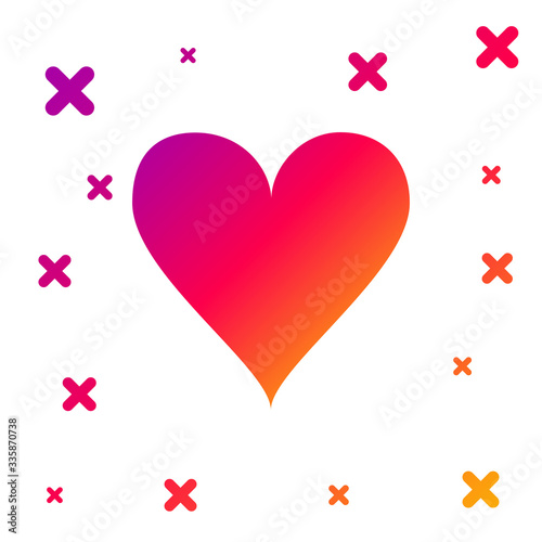 Color Heart icon isolated on white background. Love symbol. Valentine's Day sign. Gradient random dynamic shapes. Vector Illustration