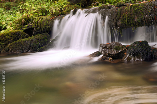 detail of mountail stream in autumn season photo