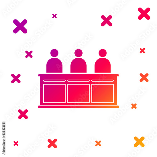 Color Jurors icon isolated on white background. Gradient random dynamic shapes. Vector Illustration