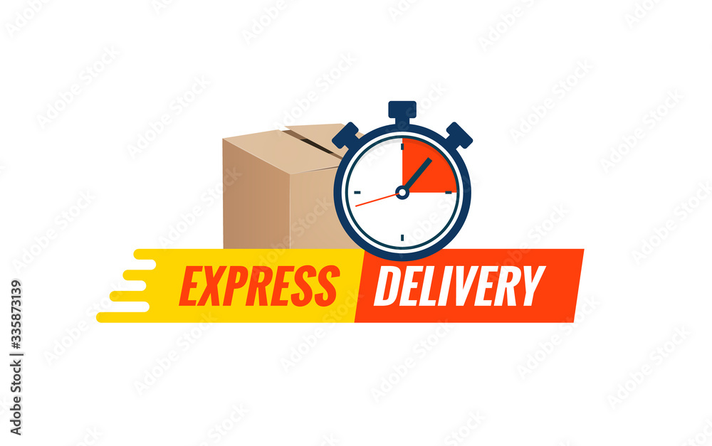 Express delivery service logo. Fast time delivery order with
