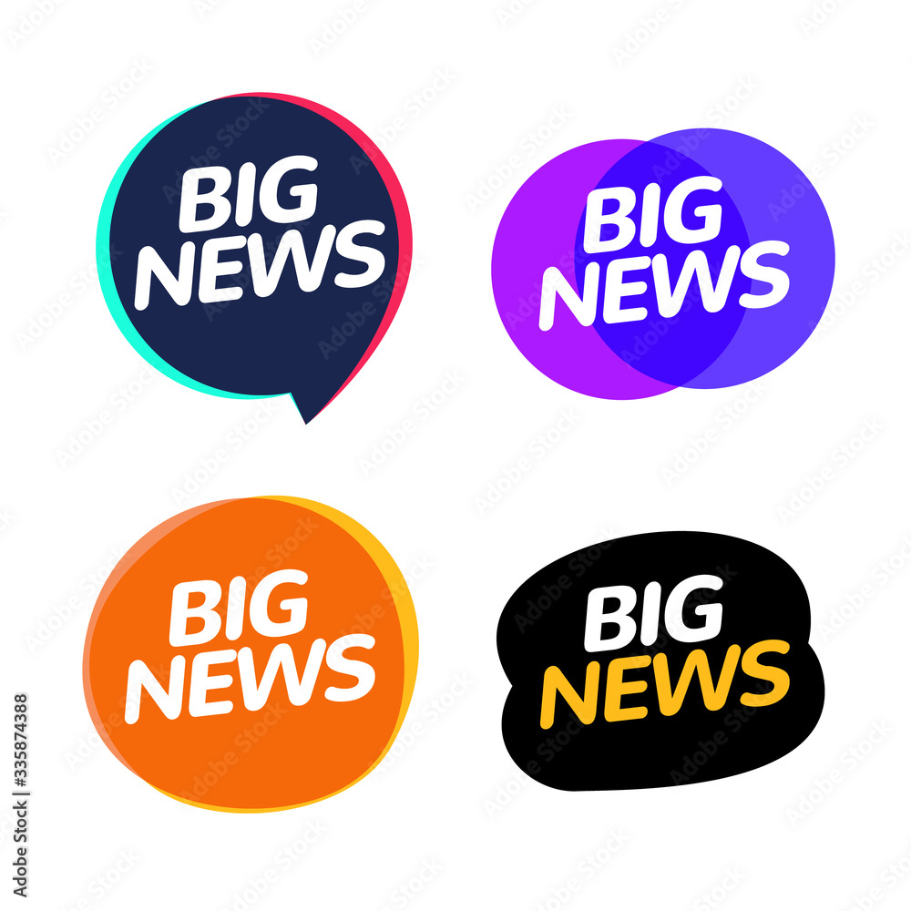 Big news badge announcement. Big release speech bubble journalism information concept Big news badge announcement. Big release speech bubble journalism information concept