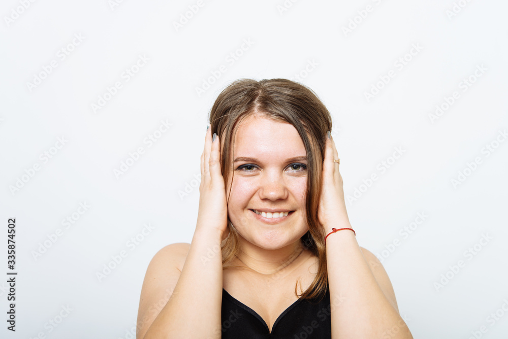 Close ears woman Close ears woman