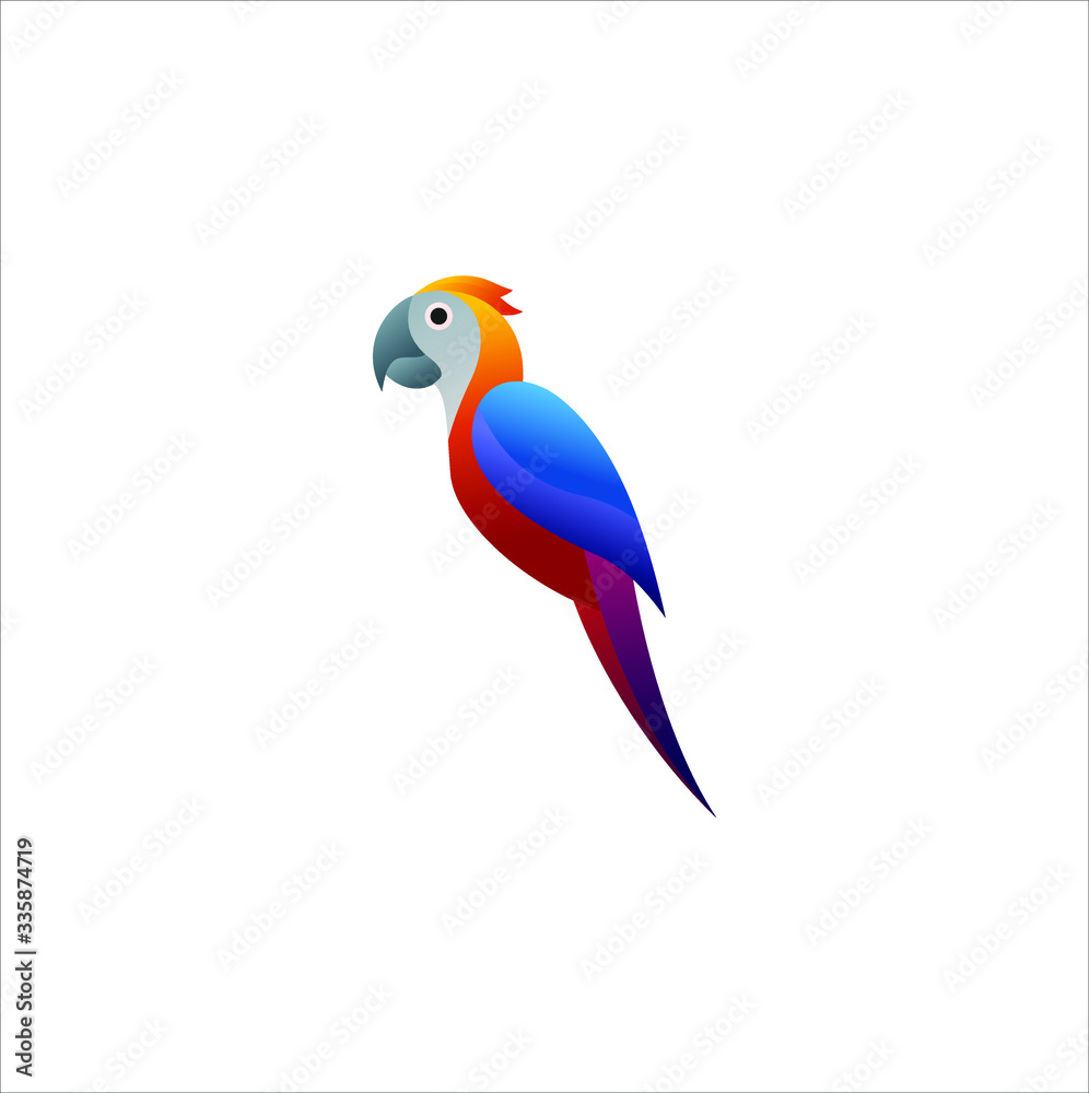 Colorful parrot logo icon design inspiration
