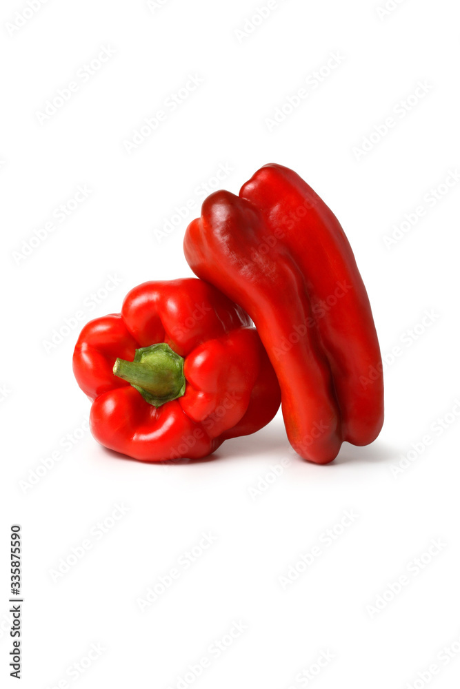 Red Sweet Peppers from Italy – Isolated on White Background