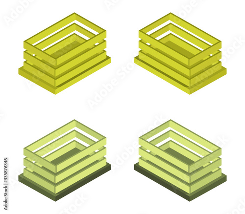 isometric wood box