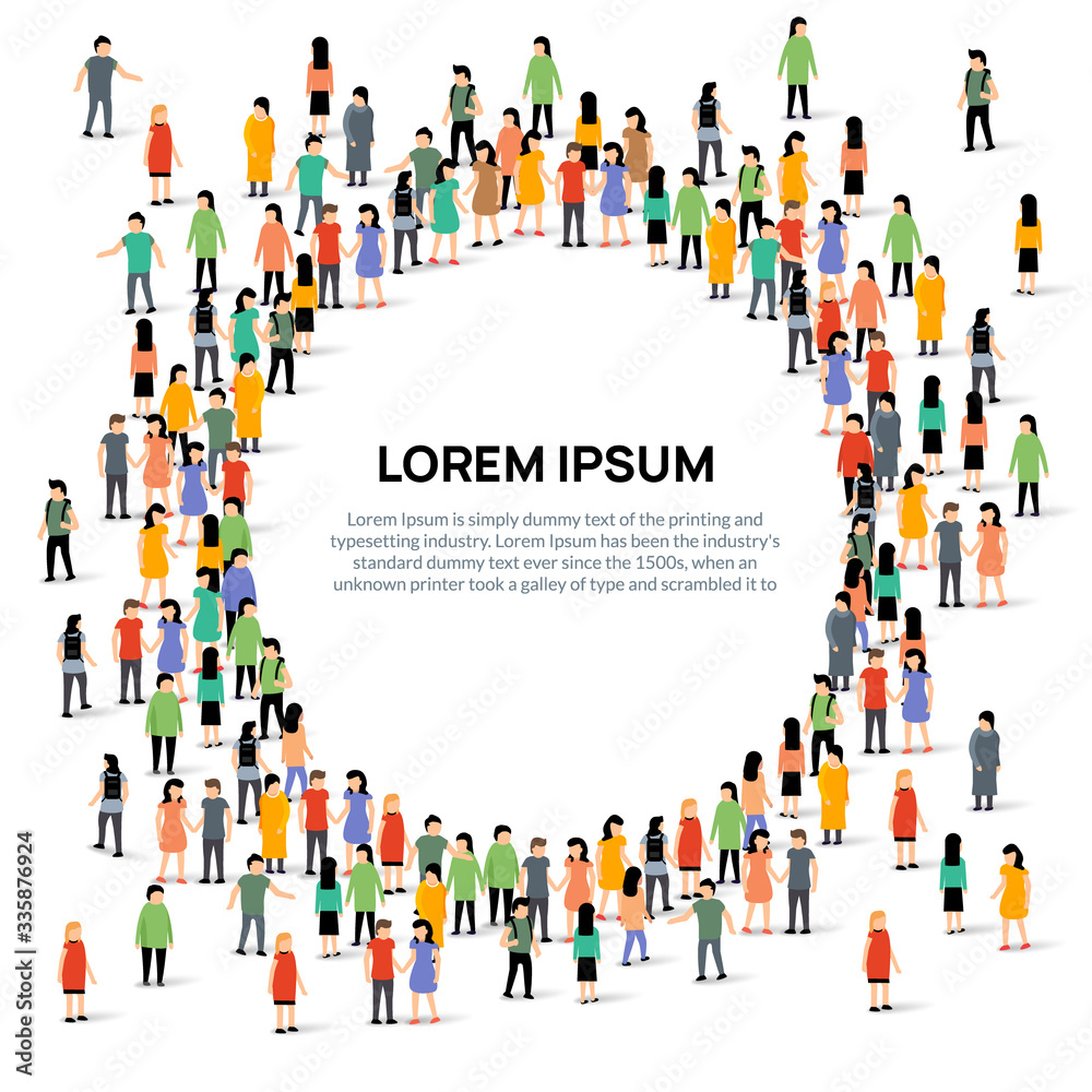 Vector people group crowd social team large person together people network communication Vector people group crowd social team large person together people network communication