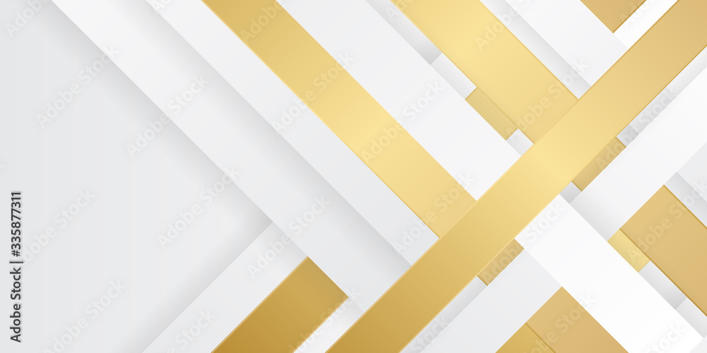 Abstract geometric shape white gold background with light and shadow 3D layered for presentation design. Abstract geometric shape white gold background with light and shadow 3D layered for presentation design.