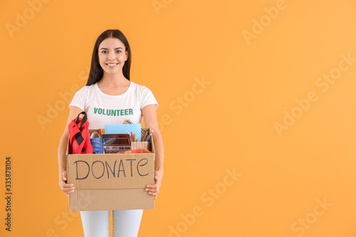 Volunteer with donations fo...