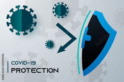 Covid-19. Coronavirus protection vector background illustration