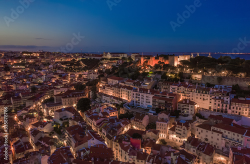 Lisbon in Portugal, aerial drone view