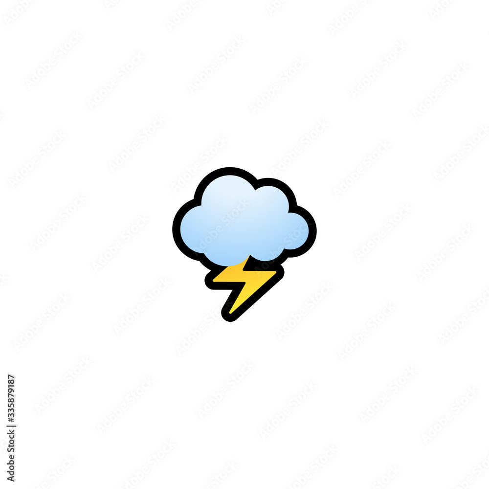 Stormy, Lightning Isolated Realistic Vector Icon. Weather Illustration Icon Stormy, Lightning Isolated Realistic Vector Icon. Weather Illustration Icon