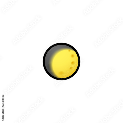 Waxing Gibbous Isolated Realistic Vector Icon. Moon Cycle, Lunar phases Illustration Emoji, Emoticon, Icon