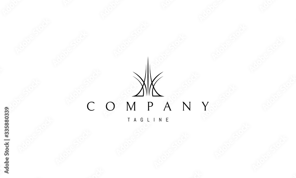 Vector logo on which an abstract image of a sharp tower. Vector logo on which an abstract image of a sharp tower.