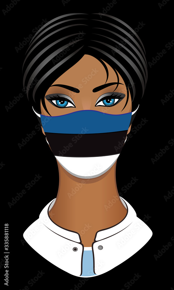 Woman with face mask