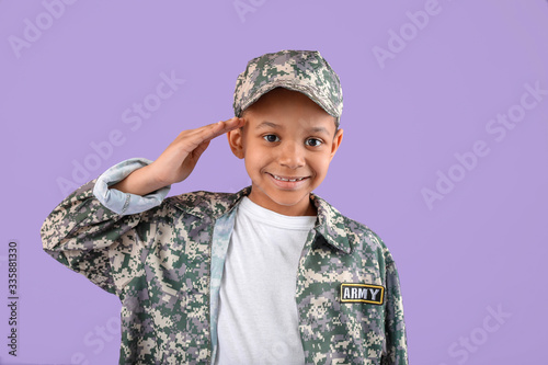Little saluting African-Ame...