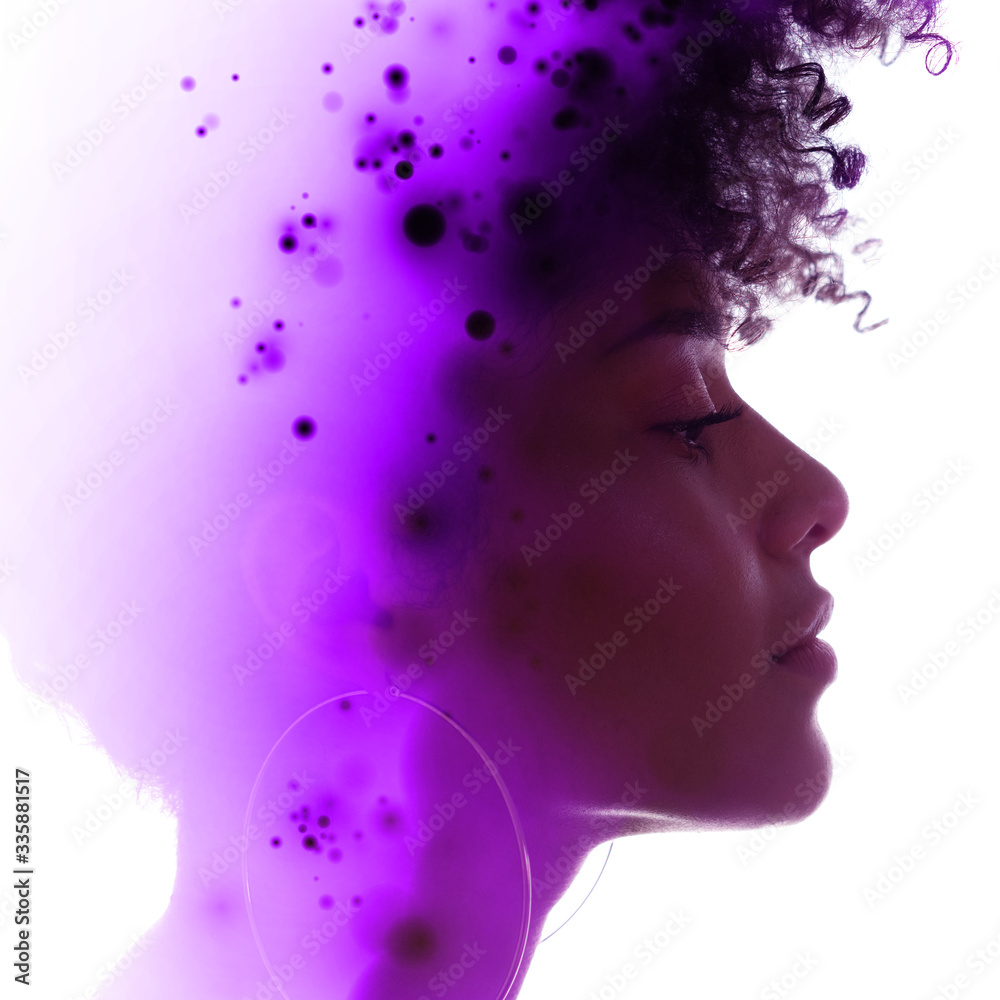 A portrait combined with a digital illustration A portrait combined with a digital illustration